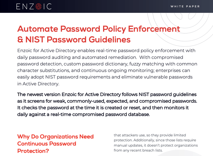 Automate Password Policy Enforcement & NIST Password Guidelines in