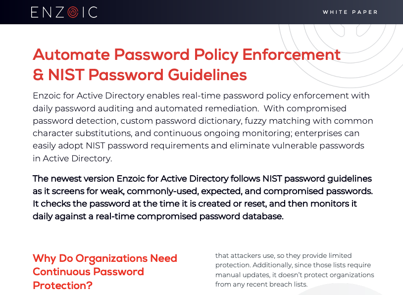 Automate Password Policy Enforcement & NIST Password Guidelines